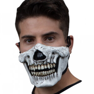 Totenschädel Halbmaske aus Latex  Halloween Masken