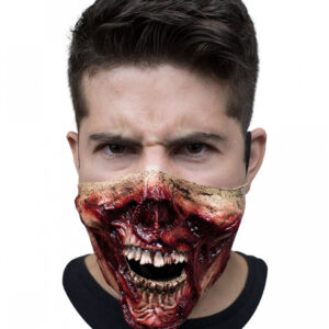 Zombiekiefer Halbmaske aus Latex für Halloween