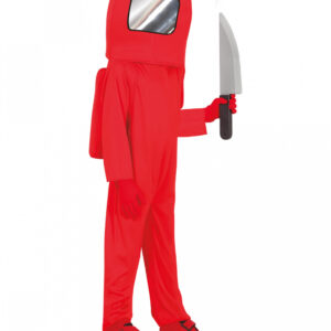 Roter Videospiel Astronaut Kostüm für Kinder kaufen L (7-9 Jahre)