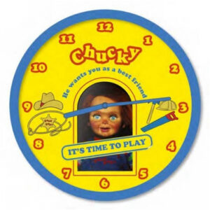 Chucky Wanduhr 25cm für Grusel Fans