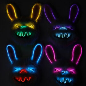 Beleuchtete Hasen LED Maske  Leuchtmaske