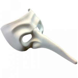 Weiße Venezianische Maske mit langer Nase ★