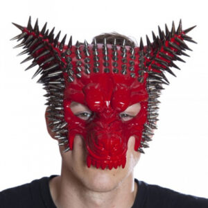 Rote Burning Man Spike Wolf Maske ordern ★