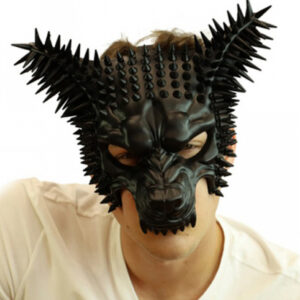 Schwarze Burning Man Spike Wolf Maske ✯✯