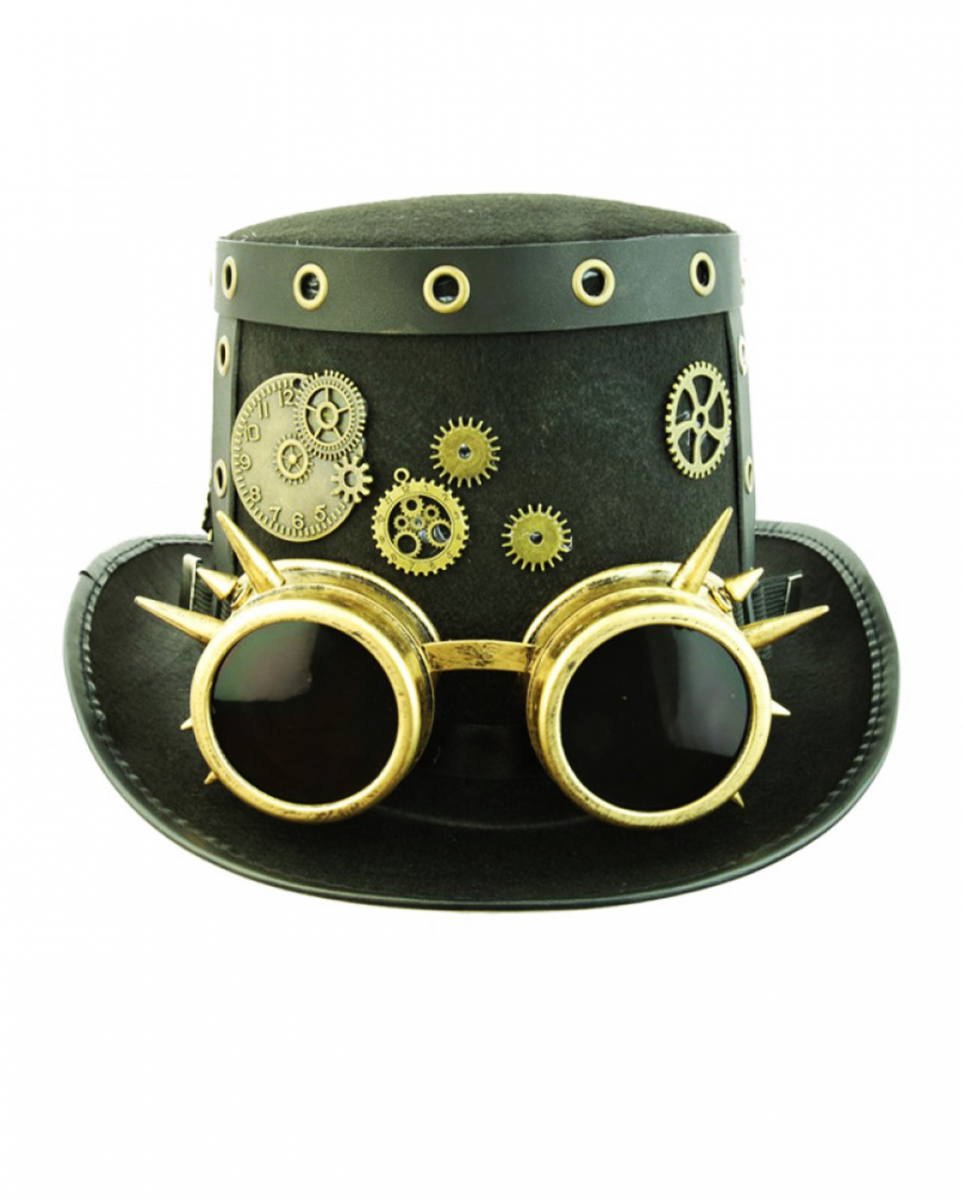 Steampunk Hut mit Fliegerbrille ➔ Kostümzubehör ✓