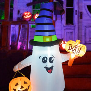 Aufblasbarer leuchtender Halloween Geist mit Kürbis 150 cm bestellen