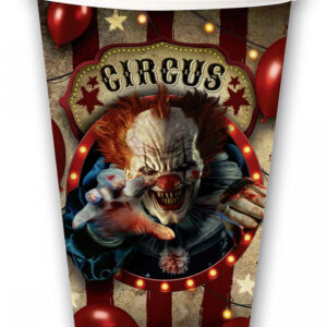 Horror Clown Zirkus Pappbecher groß 6 St. ★ ordern