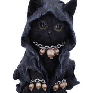 Reaper Katze mit Totenschädel Ketten 16cm  Halloween Deko