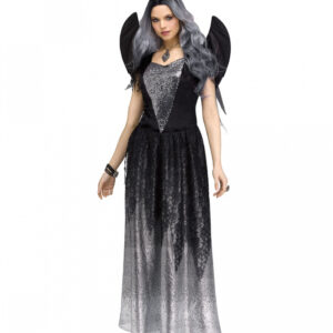 Schwarz-Silbernes Engel Kostüm für Frauen bestellen ✓ M/L