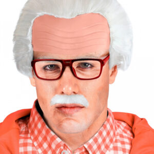 Großvater Perücke mit Glatze - Schnauzbart & Brille ➔