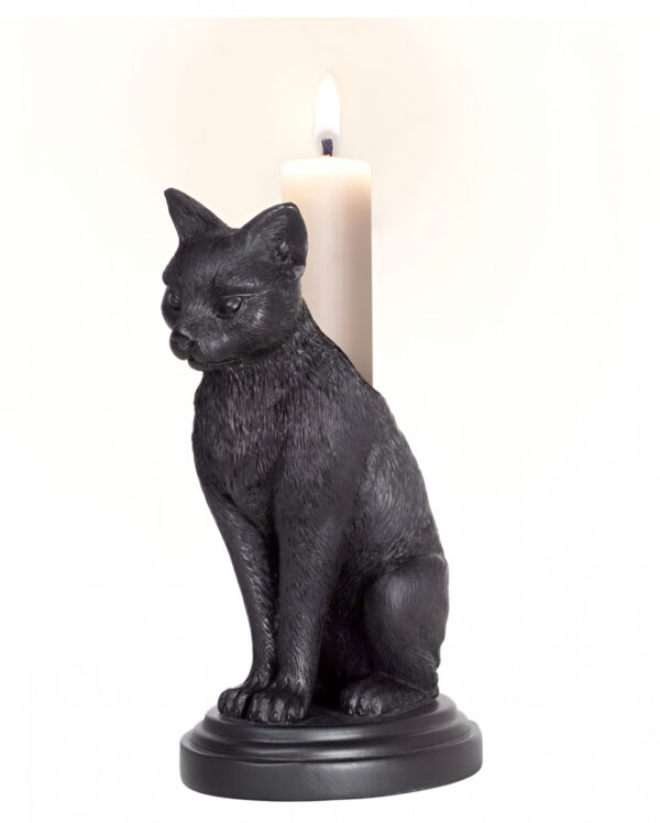 Faust's Katze Gothic Kerzenhalter  Gothic Deko