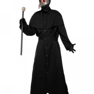 Pestdoktor Kostüm mit Schnabelmaske & Hut ✪ One Size