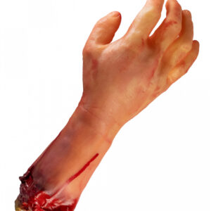 Rechter blutiger Arm mit Knochenstumpf 31cm  Halloween Deko