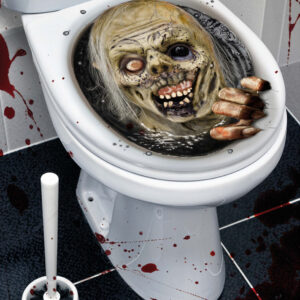 Fieser Zombie WC-Deckel Sticker  Halloween Bad Deko