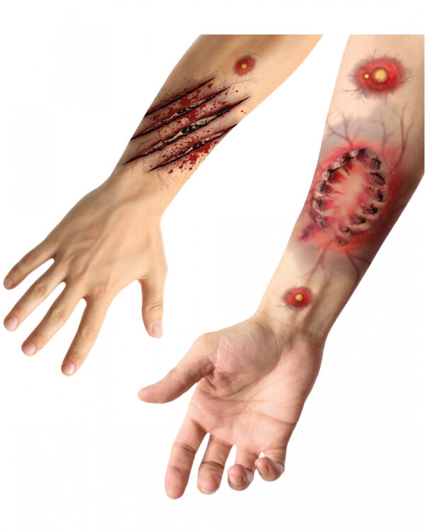 SFX Tattoo Zombie Biss & Kratzwunden  SFX Make-up