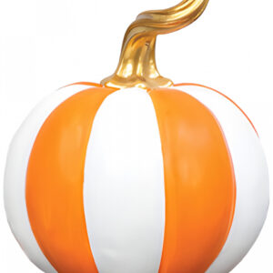 Orange-weiß gestreifter Halloween Kürbis ★ kaufen