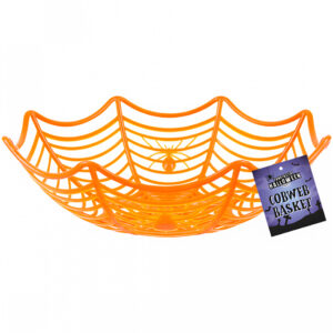 Orange Spinnweben Partyschale 25cm für Trick or Treat