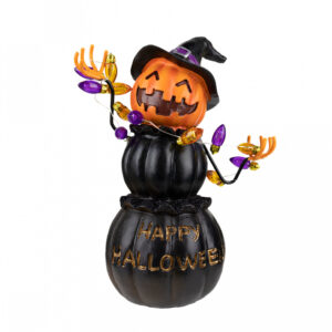 Happy Halloween Witchy Kürbis Figur mit LED 20 cm ➔