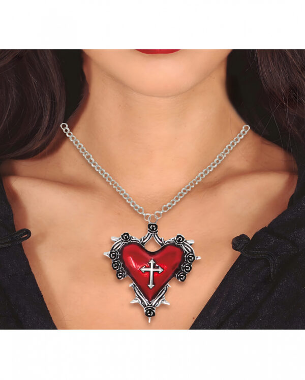 Rote Gothic Herz Medaillon Halskette bestellen ✓