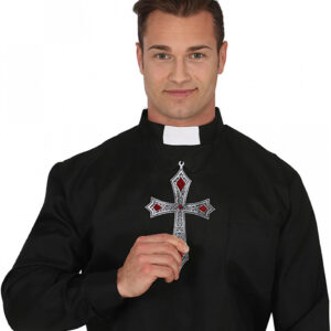 Gothic Kreuz als Kostümkette silber  Kostümaccessoire