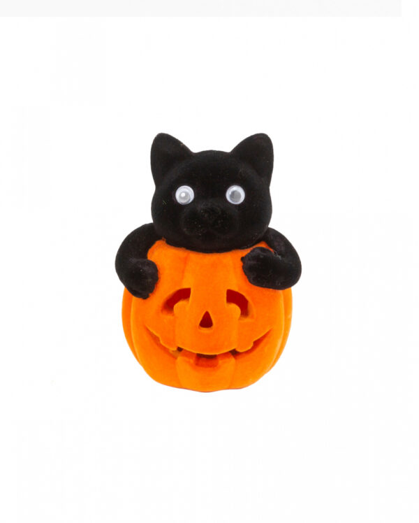 Katze im Halloween Pumpkin Orange 11 cm ★