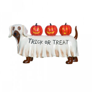Trick or Treat Dackel im Gespenster Kostüm 28cm für Halloween