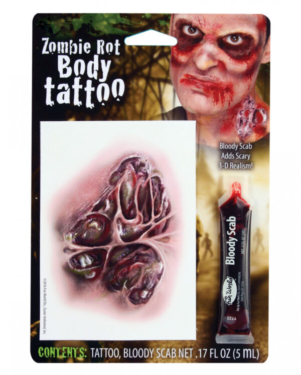 SFX Tattoo Zombie Rot  Halloween Schminke