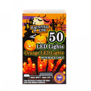 Orange Lichterkette mit 50 LEDs 5m  Halloween Deko