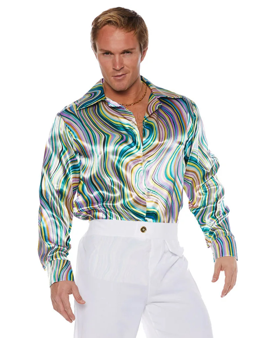 70er jahre disco hemd mit swirls faschingskostueme und zuebehoer disco shirt 52161 2
