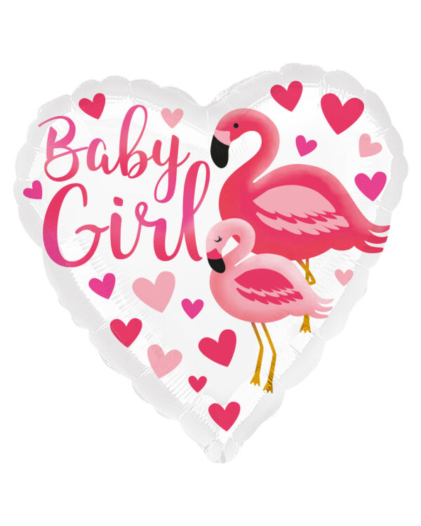 baby girl flamingo folienballon pink baby girl foil balloon 38932