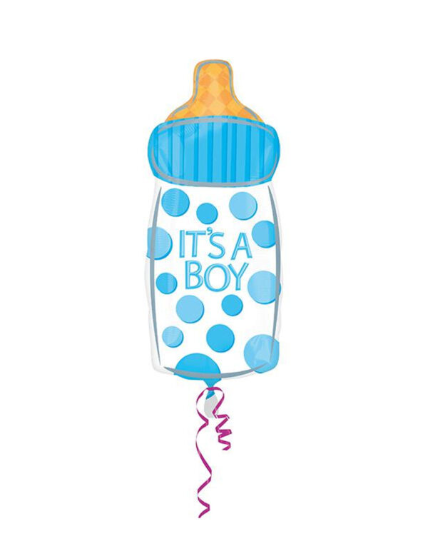 babyflaeschen folienballon its a boy baby bottle its a boy foil ballon 39507 01