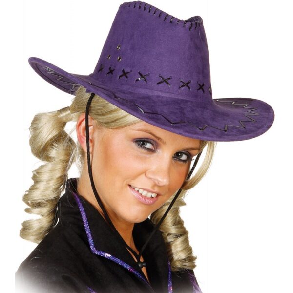 cowboyhut mit n hten violett