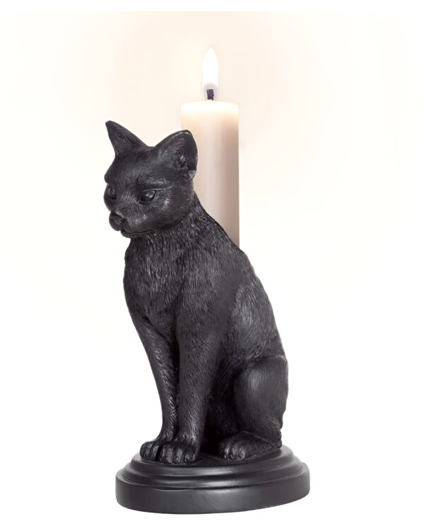 fausts katze kerzenstaender fausts familar cat candlestick gothic kerzenstaender gothic wohnaccessoire 55092 01