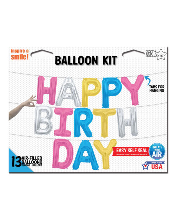 folienballons happy birthday kit bunt farbenfrohe geburtstagsballons mit zahlen motiven 22828