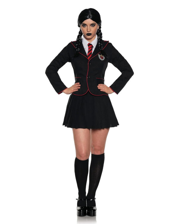 gothic schulmaedchen damenkostuem gothic schoolgirl woman costume halloween schuluniform gothic style 56106