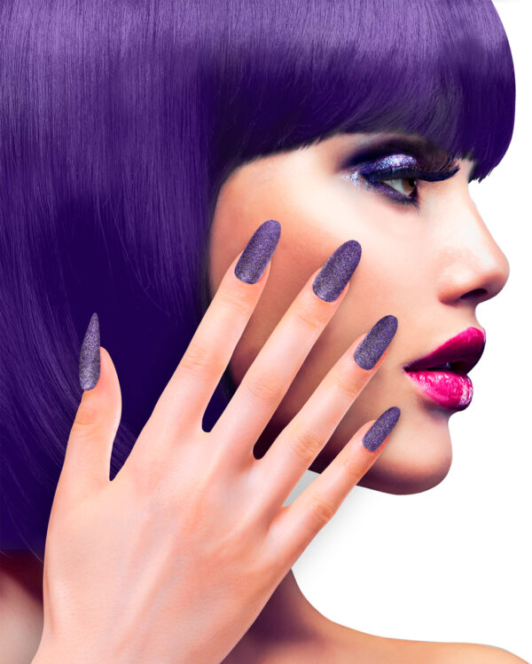gothic violette glitzer fingernaege gothic purple gothic fingernails selbstklebende fingernaegel 56272 02