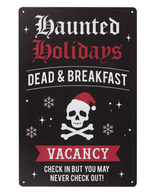 haunted holidays dead and breakfast metall schild gespenstische weihnachten metall schild 53561 01
