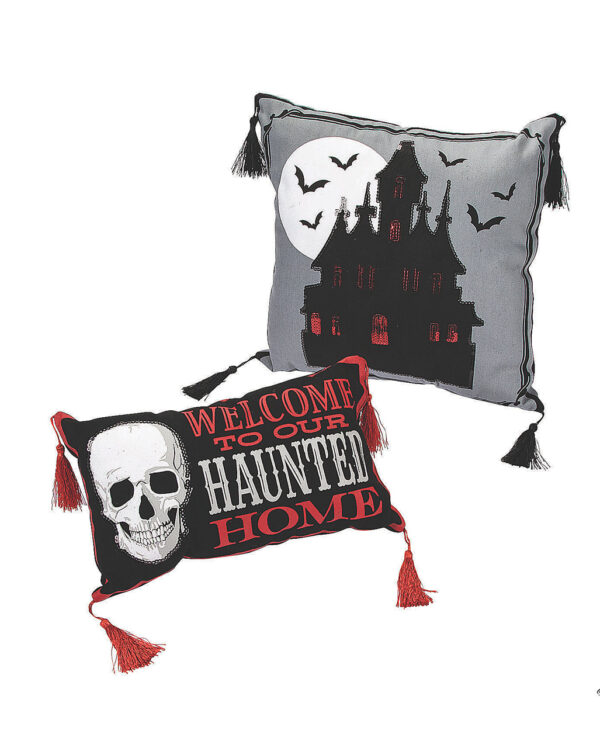 haunted home halloween dekokissen haunted home halloween pillow halloween wohnaccessoire 51519 02