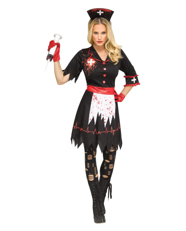horror krankenschwester damenkostuem not so nice horror nurse costume krankenpflegerin halloween kostuem 55964 1