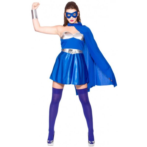 hot superhero damenkostuem blau