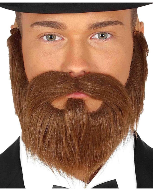 kastanienbrauner vollbart falscher bart fake beard faschingsbart kunsthaarbart 29457 01