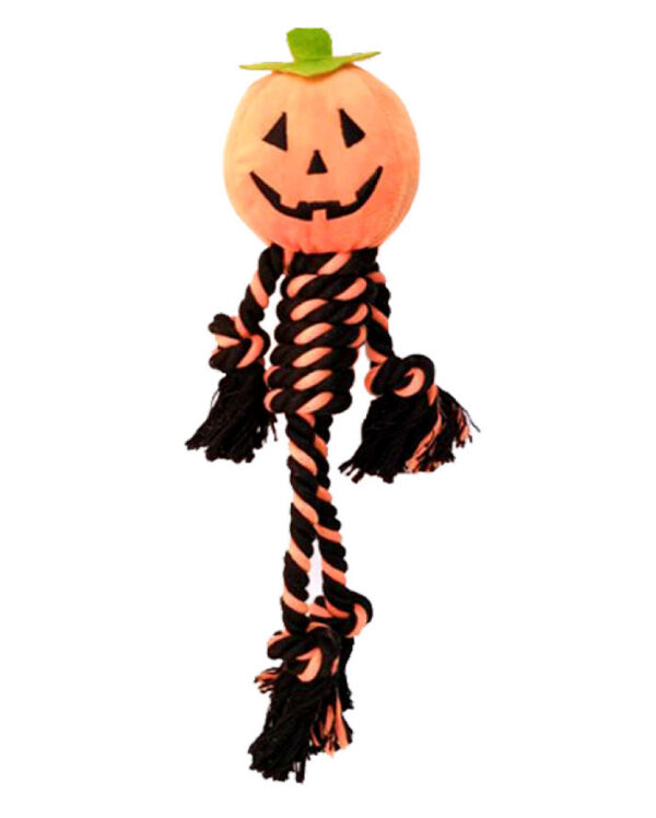 kuerbisgeist strick seil und pluesch hundespielzeug pumpkin ghost robe and plush dog toy 52355 01