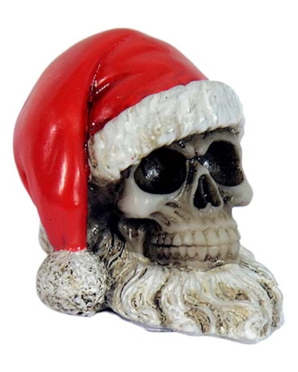 mini totenkopf mit weihnachtsmuetze deko halloween deko und merchandise gothic wohnungsdeko santa claus skull decor 55117