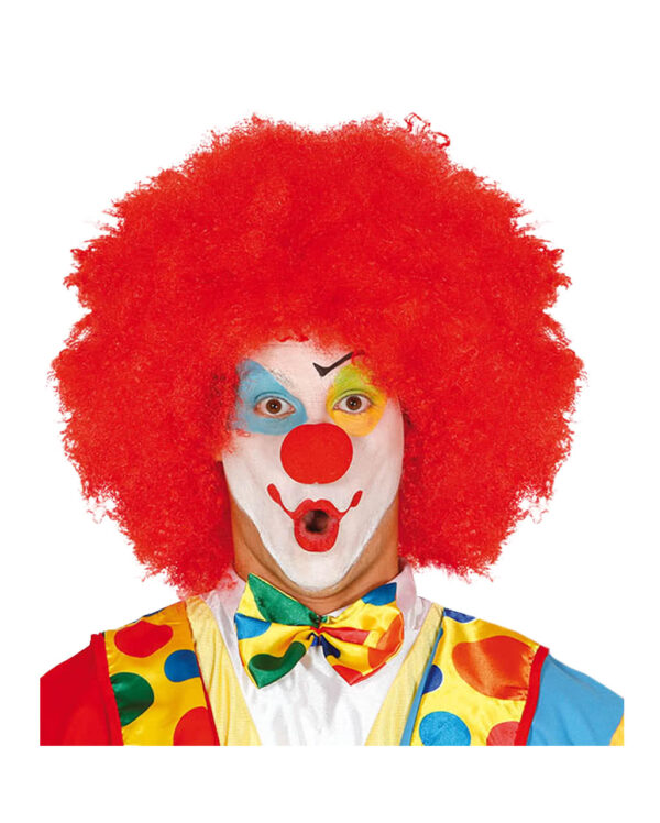 rote afro clown peruecke karnevalsperuecke clownverkleidung red afro clown wig 26446 1