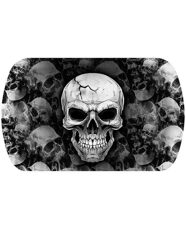 scary skull tablett 39cm scary skull tray gruseliges totenkopf halloween serviertablett fuer trick or treat 55423