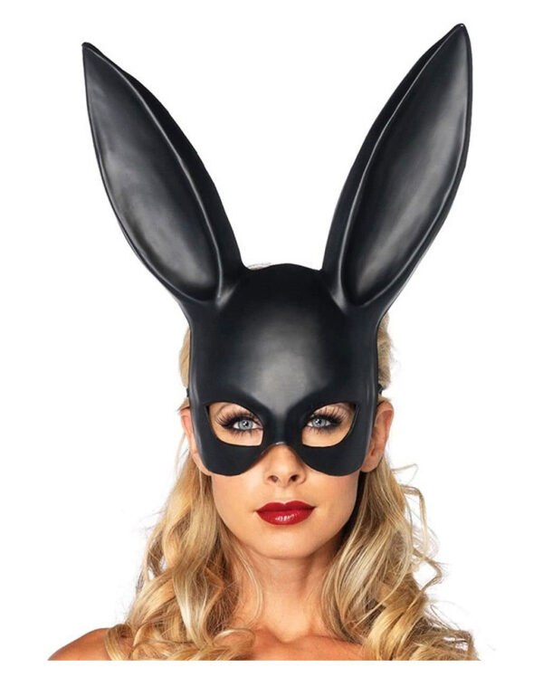 schwarze hasenohren augenmaske fetisch maske black bunny ears fetish mask 27975