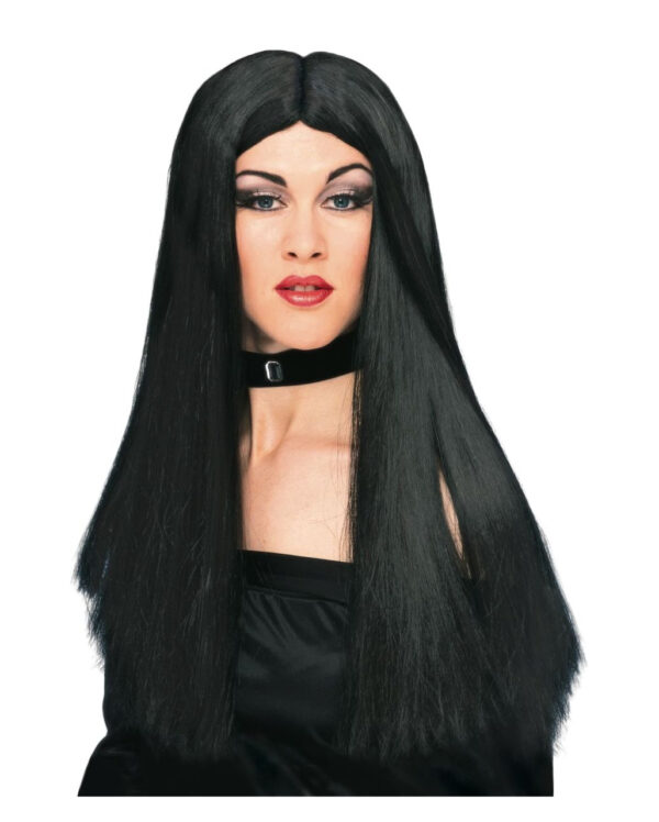 schwarze hexenperuecke black witch wig halloween peruecke faschings peruecke 20535 01