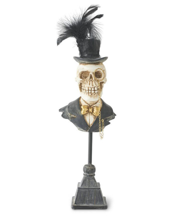 skelett gentleman bueste 38cm halloween und gothic wohnungsdeko skeleton buts halloween decor 54717