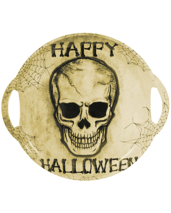 totenkopf halloween tablett mit griffen skull halloween tray with handles halloween geschirr kunststoff 55407