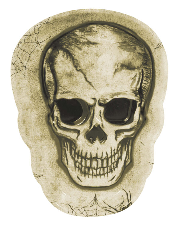 totenkopf halloween tablett skull halloween tray halloween geschirr kunststoff 55408